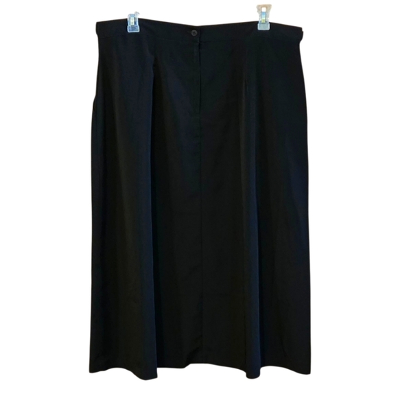 Bedford Fair Lifestyles Vintage 80s 90s Women's 22 Solid Black Maxi Skirt - Picture 2 of 14